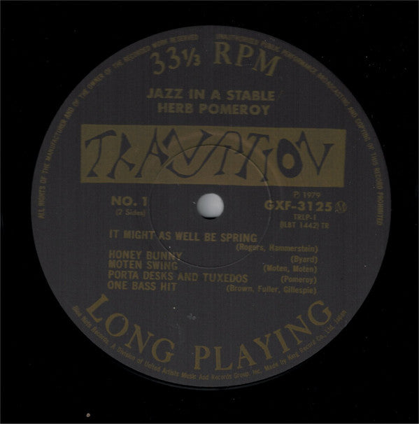 Herb Pomeroy : Jazz In A Stable (LP, Album, Mono, Ltd, RE)