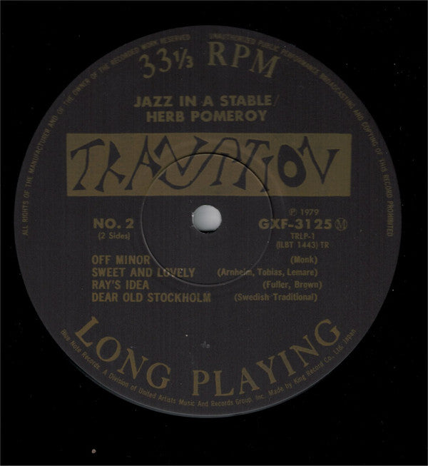 Herb Pomeroy : Jazz In A Stable (LP, Album, Mono, Ltd, RE)