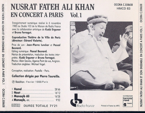Nusrat Fateh Ali Khan : En Concert À Paris Vol. 1 (CD, Album, RE)