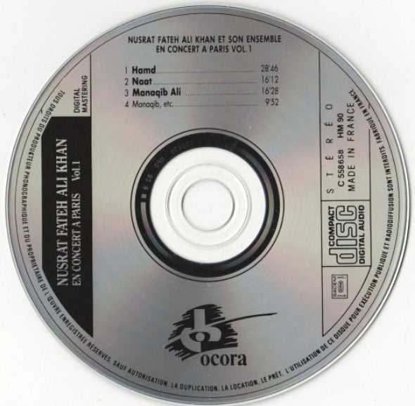 Nusrat Fateh Ali Khan : En Concert À Paris Vol. 1 (CD, Album, RE)