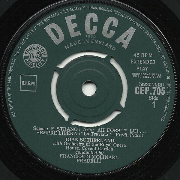 Joan Sutherland, Giuseppe Verdi : La Traviata / Otello (7", EP, Mono)