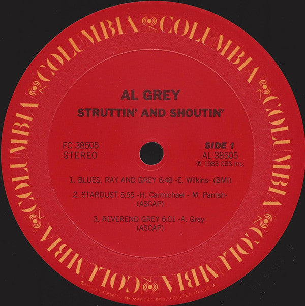 Al Grey : Struttin' And Shoutin' (LP, Album, Pit)