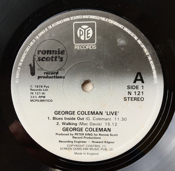 George Coleman : Live (LP, Album)