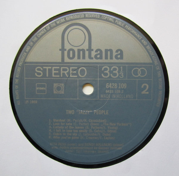 Rita Reys And Bengt Hallberg : Two "Jazzy" People (LP, Album, RE)
