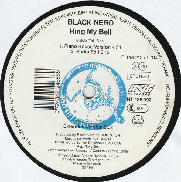 Black Nero : Ring My Bell (12")