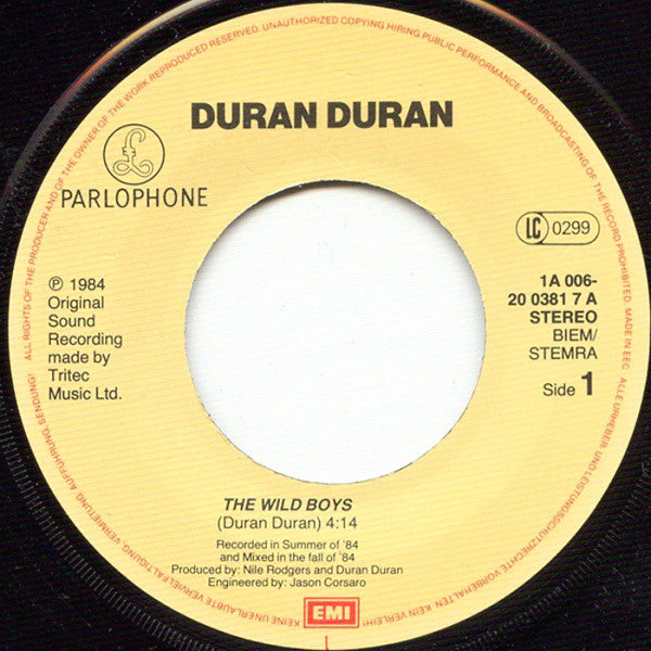 Duran Duran : The Wild Boys (7", Single)