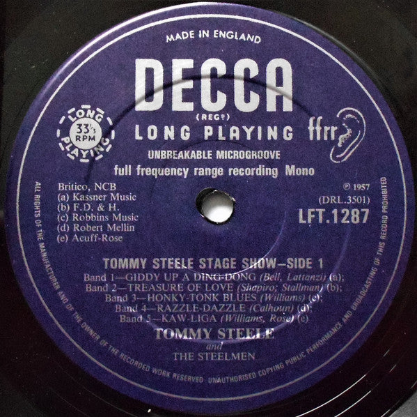 Tommy Steele : Tommy Steele Stage Show (10", RE)