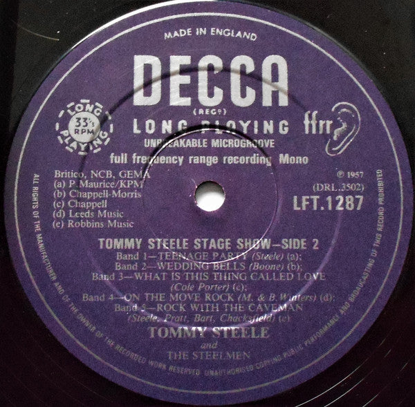 Tommy Steele : Tommy Steele Stage Show (10", RE)