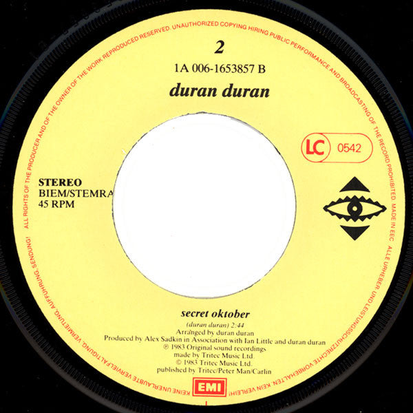 Duran Duran : Union Of The Snake (7", Single, Ltd + Flexi, 6", S/Sided, Pic, Med)