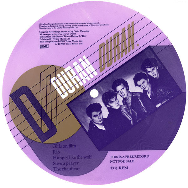 Duran Duran : Union Of The Snake (7", Single, Ltd + Flexi, 6", S/Sided, Pic, Med)