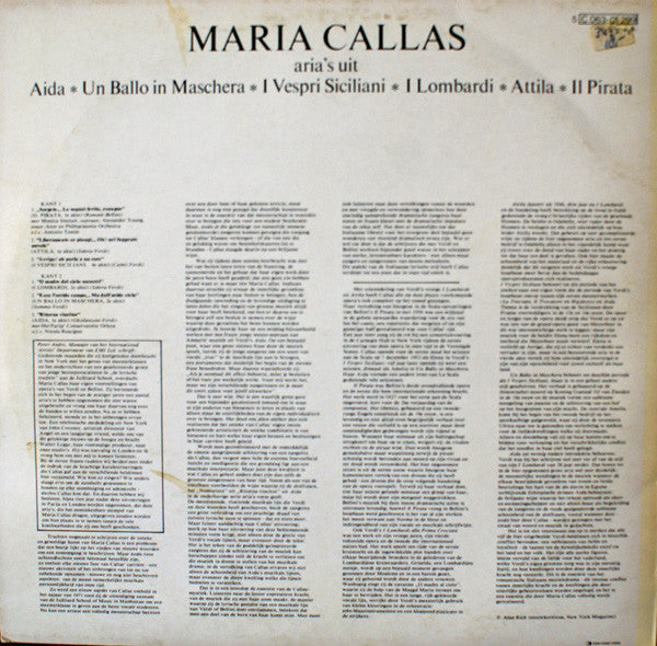 Maria Callas : Aria's Uit Aida, Attila, Un Ballo In Maschera, I Lombardi, I Vespri Siciliani, Il Pirata (LP)