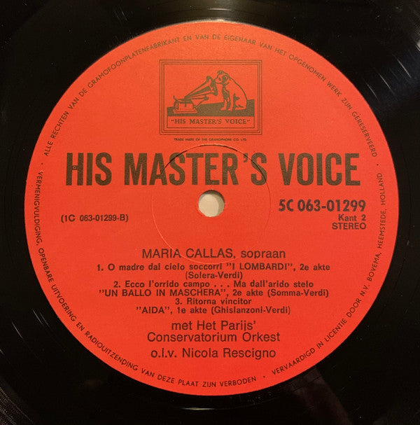 Maria Callas : Aria's Uit Aida, Attila, Un Ballo In Maschera, I Lombardi, I Vespri Siciliani, Il Pirata (LP)