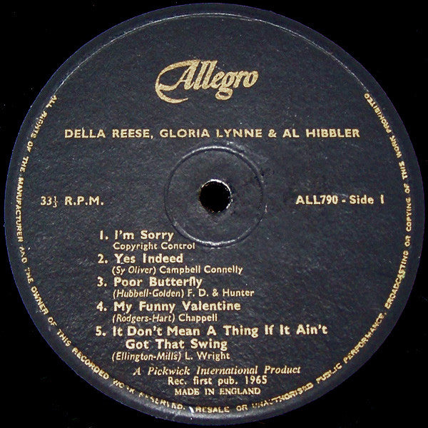 Della Reese & Gloria Lynne and Al Hibbler : Della Reese & Gloria Lynne & Al Hibbler (LP, Comp)