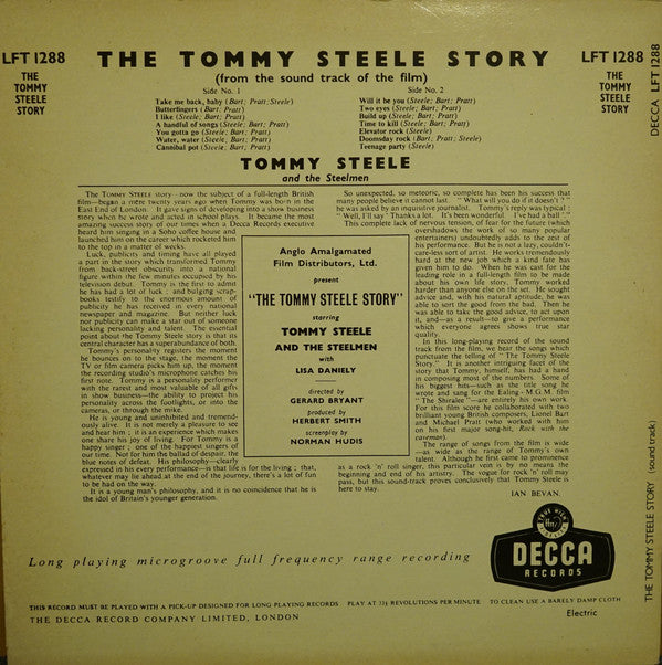 Tommy Steele : The Tommy Steele Story (10", RE)