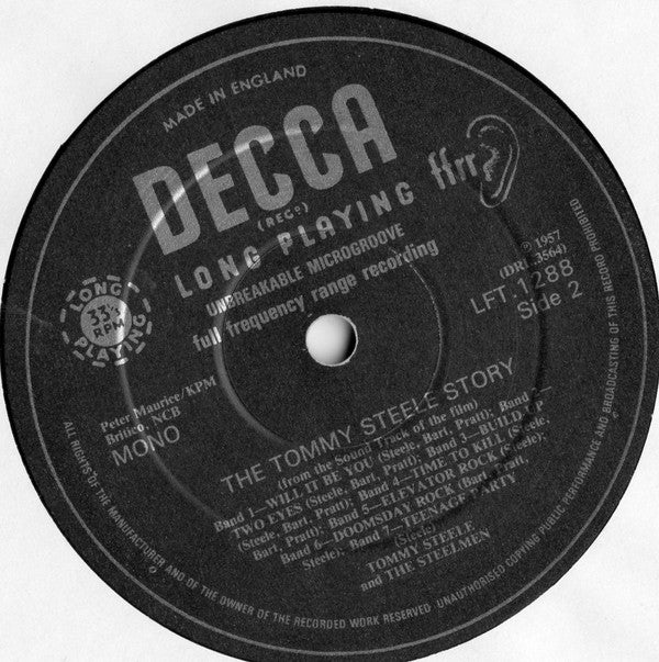 Tommy Steele : The Tommy Steele Story (10", RE)