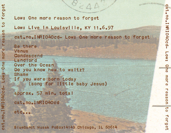 Low : One More Reason To Forget (CD, Album)