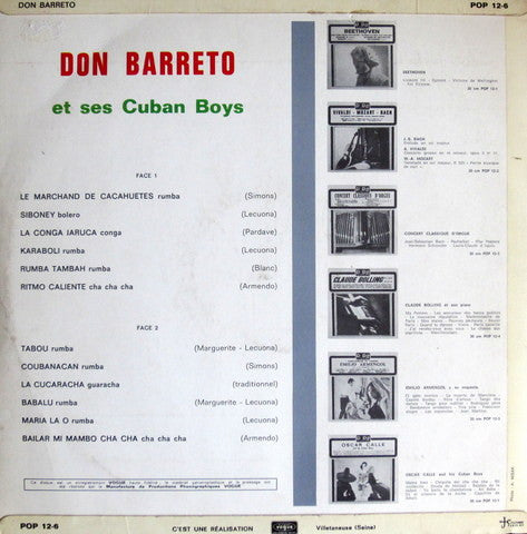 Don Barreto Et Son Orchestre Cubain : Don Barreto Et Ses Cuban Boys (LP)