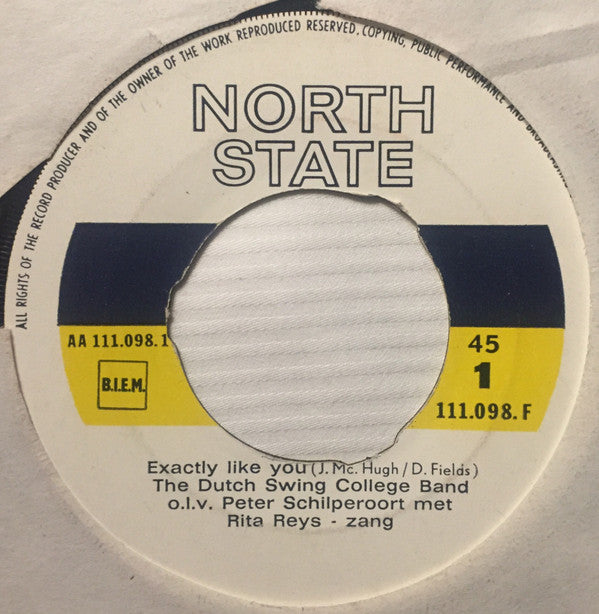 Rita Reys, The Dutch Swing College Band : Exactly Like You (7", Single)