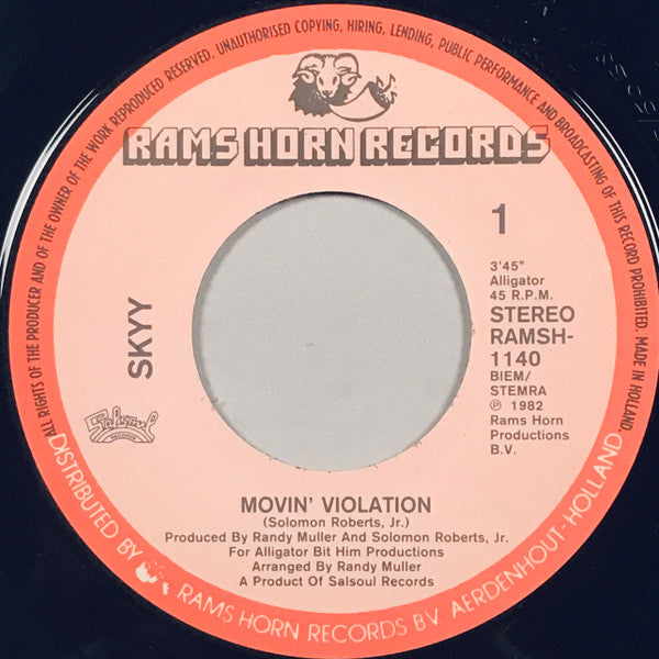 Skyy : Movin' Violation (7")