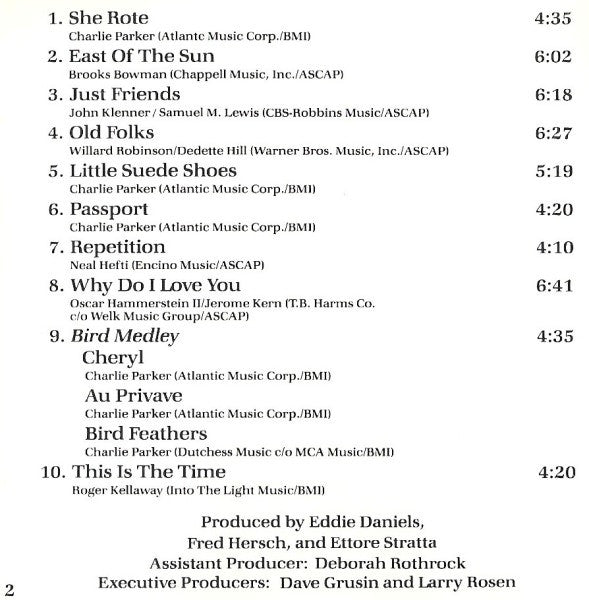 Eddie Daniels : To Bird With Love (CD, Album)