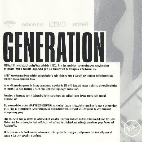 Various : Verve - Next Generation Volume 1 (CD, Comp)