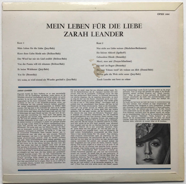 Zarah Leander : Mein Leben Fur Die Liebe (LP, Comp)