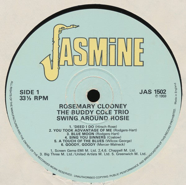 Rosemary Clooney With The Buddy Cole Trio : Swing Around Rosie (LP, RE)