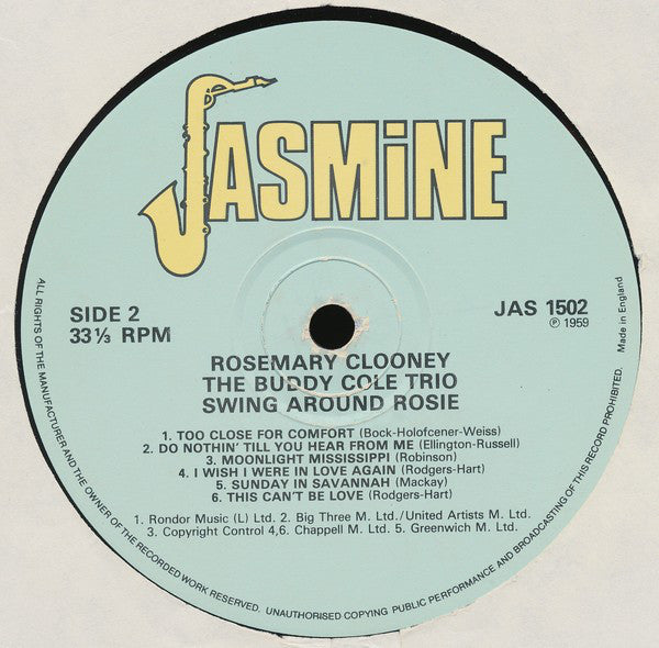 Rosemary Clooney With The Buddy Cole Trio : Swing Around Rosie (LP, RE)