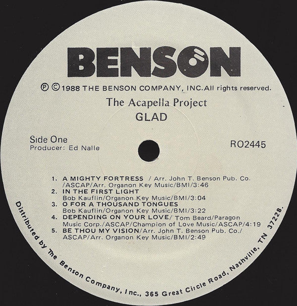 Glad (3) : The Acapella Project (LP, Album)