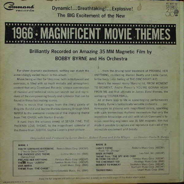 Bobby Byrne And His Orchestra : 1966 Magnificent Movie Themes (LP, Album, Gat)