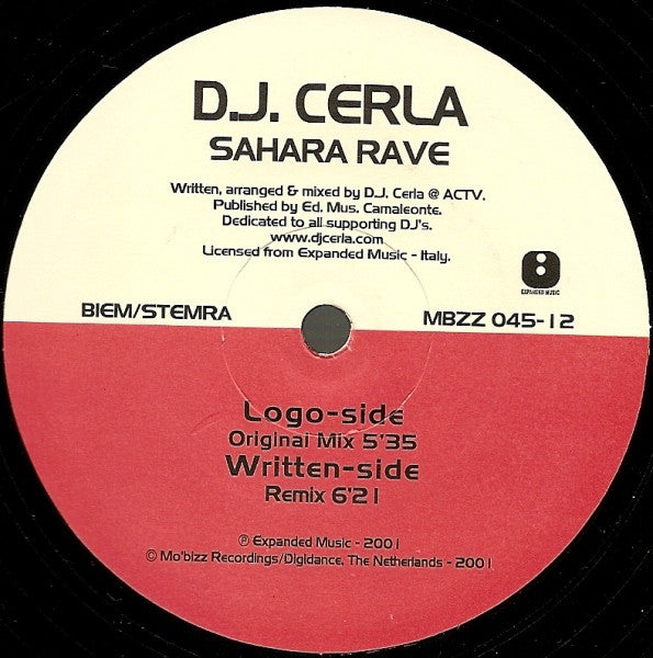 D.J. Cerla* : Sahara Rave (12")