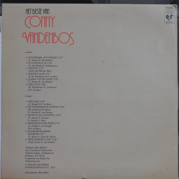 Conny Vandenbos : Het Beste Van Conny Vandenbos (LP, Comp)