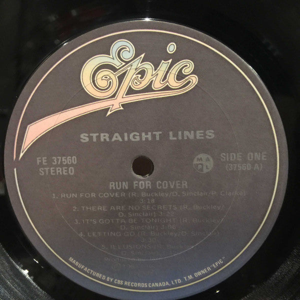 Straight Lines : Run For Cover (LP, Album)
