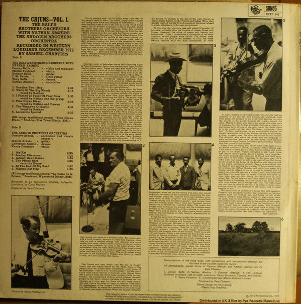 The Balfa Brothers Orchestra* With Nathan Abshire / The Ardoin Brothers Orchestra* : The Cajuns - Vol.1 (LP, Album)