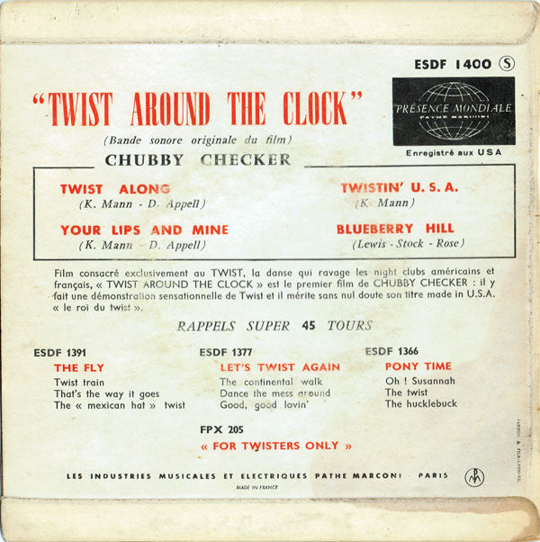 Chubby Checker : Twist Around The Clock (7", EP)
