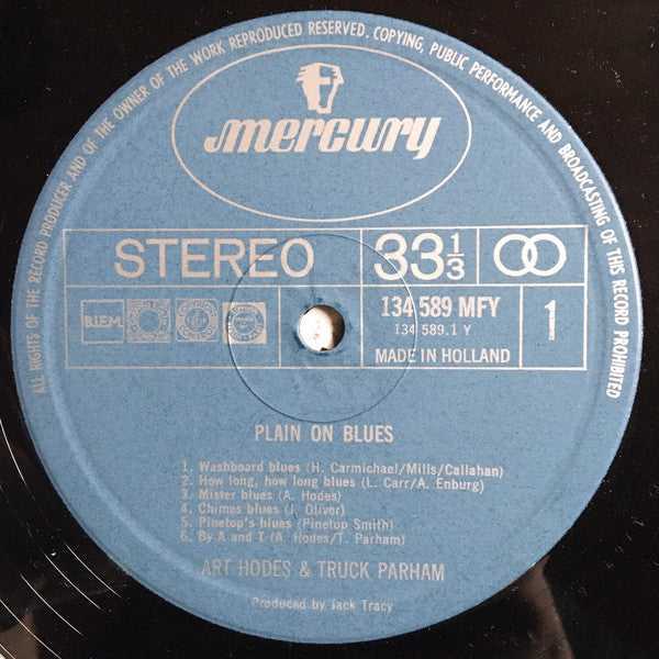 Art Hodes & Truck Parham : Plain Old Blues (LP, Album, RE)