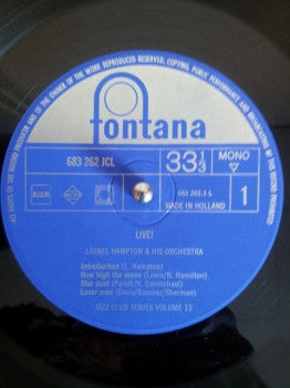 Lionel Hampton : Live! (LP, Album, Mono, RE)