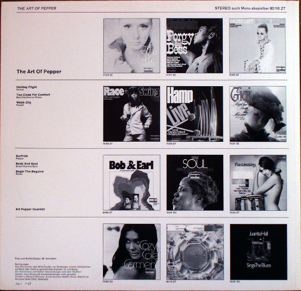 Art Pepper Quartet : The Art Of Pepper (LP, Album, RE)