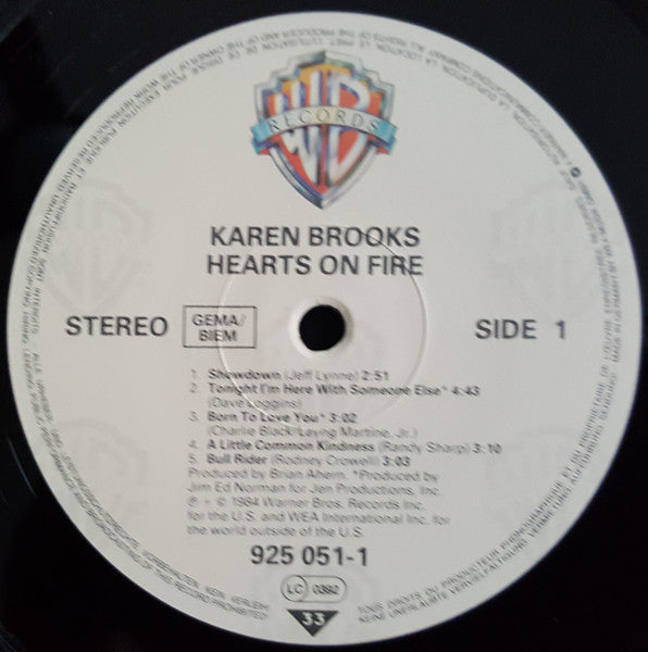 Karen Brooks : Hearts On Fire (LP, Album, RE)