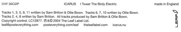 Icarus (2) : I Tweet The Birdy Electric (CD, Album, Promo)