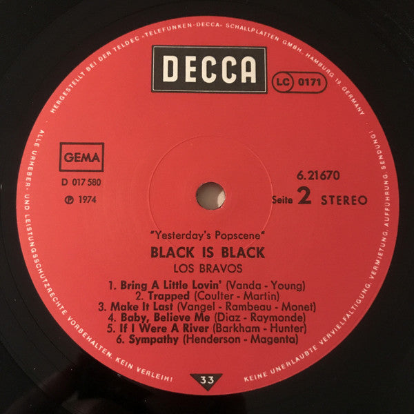 Los Bravos : Black Is Black (LP, Comp, RE)