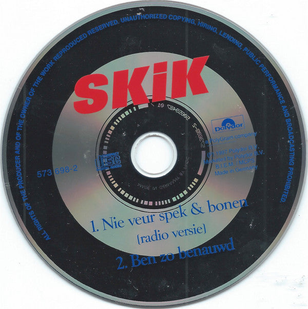 Skik : Nie Veur Spek & Bonen (CD, Single)