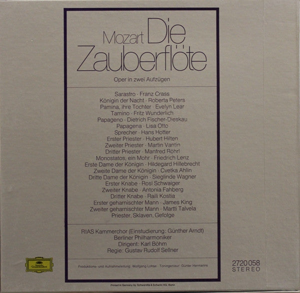 Wolfgang Amadeus Mozart - Karl Böhm : Die Zauberflöte  (3xLP, RE + Box)
