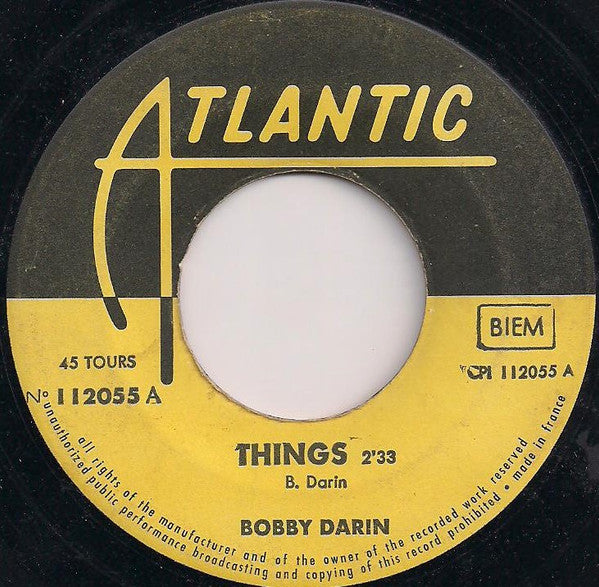 Bobby Darin : Things (7", Single)