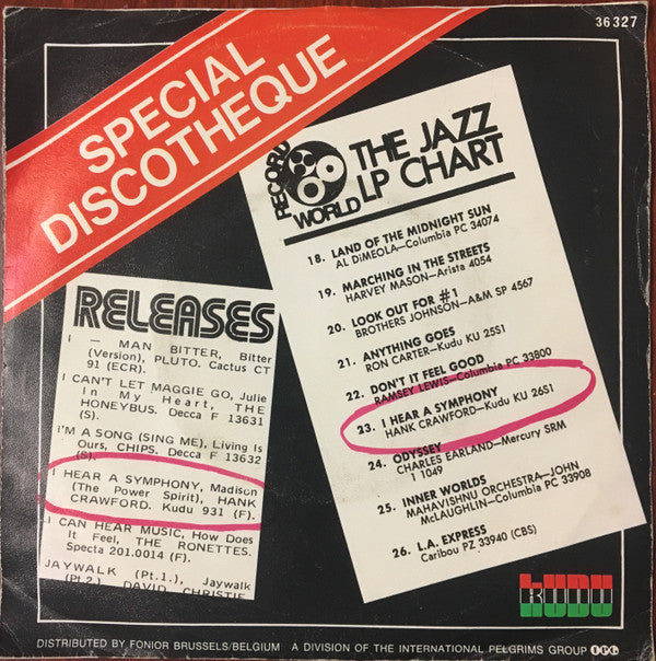 Hank Crawford : I Hear A Symphony (7")