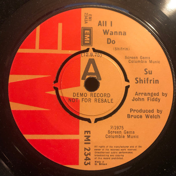 Sue Shifrin : All I Wanna Do (7", Promo)