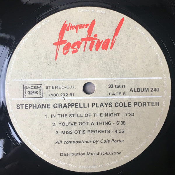 Stéphane Grappelli : Stephane Grappelli Plays Cole Porter (2xLP, Album)