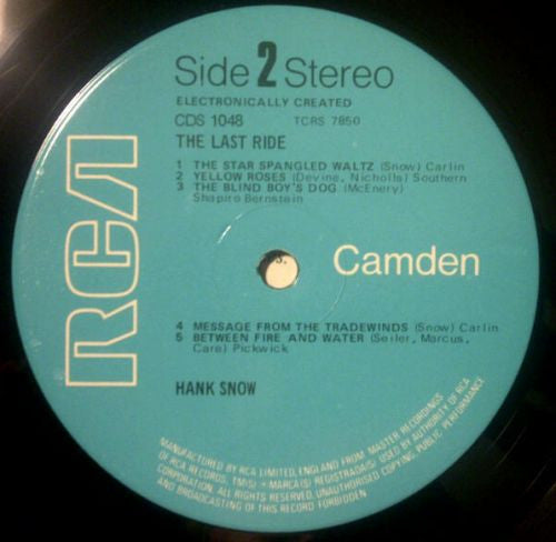 Hank Snow : The Last Ride (LP, Comp, RE)