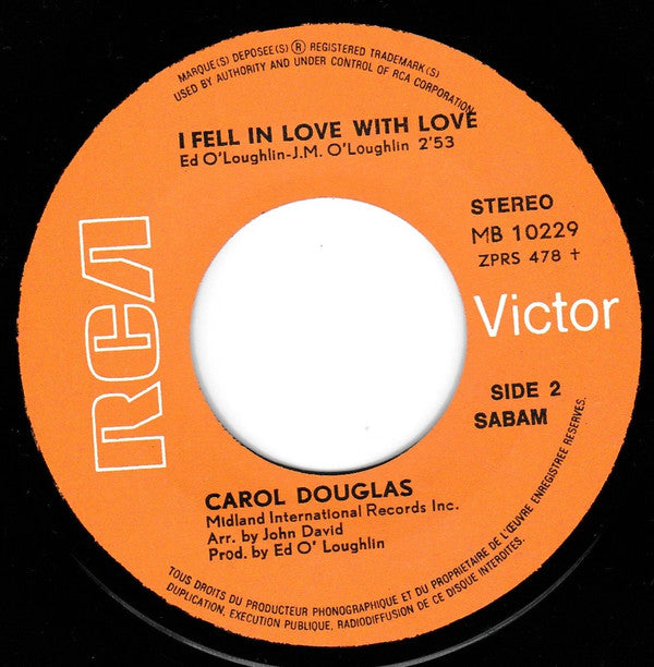 Carol Douglas : A Hurricane Is Coming Tonite (7")