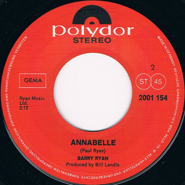 Barry Ryan : It Is Written (7", Single)